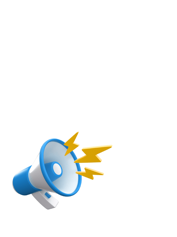 Megáfono que simboliza la difusión de mensajes y campañas publicitarias en marketing digital